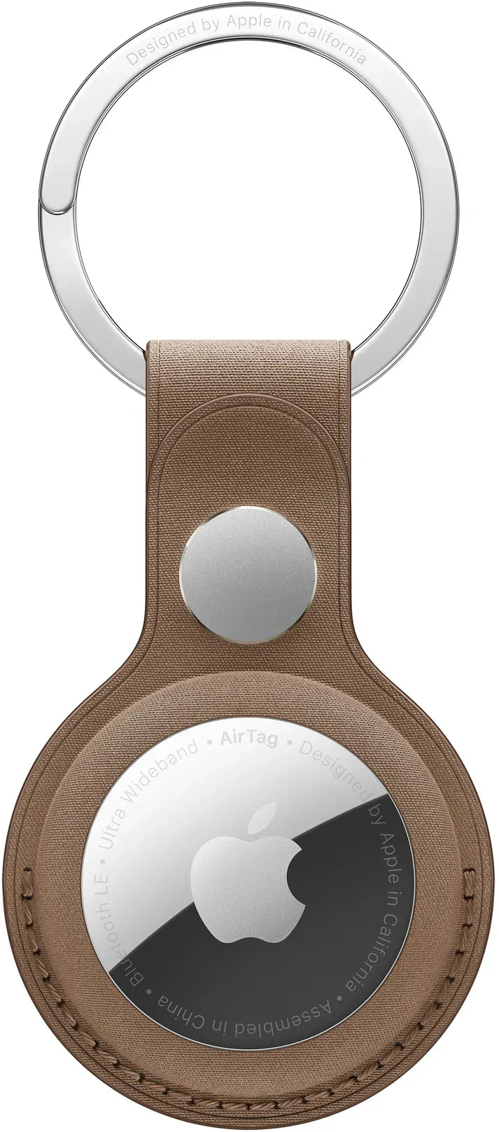 Apple Airtag Finewoven Key Ring Taupe - Essentify
