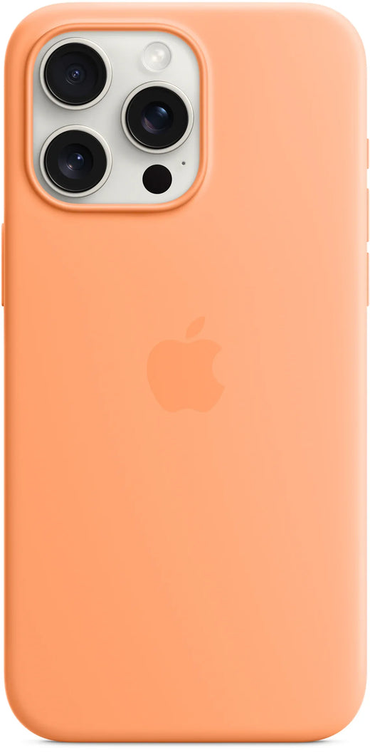 Apple Silicone Case With Magsafe Iphone 15 Pro Max Sorbet Orange - Essentify
