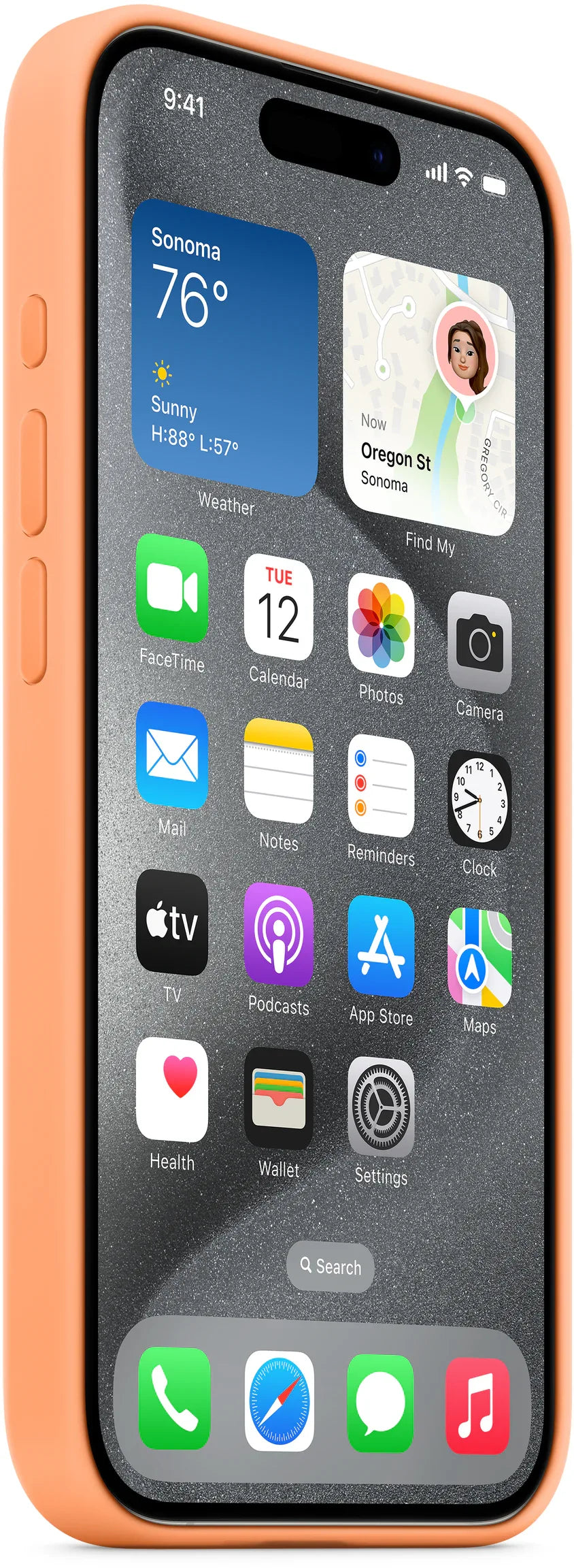 Apple Silicone Case With Magsafe Iphone 15 Pro Max Sorbet Orange - Essentify
