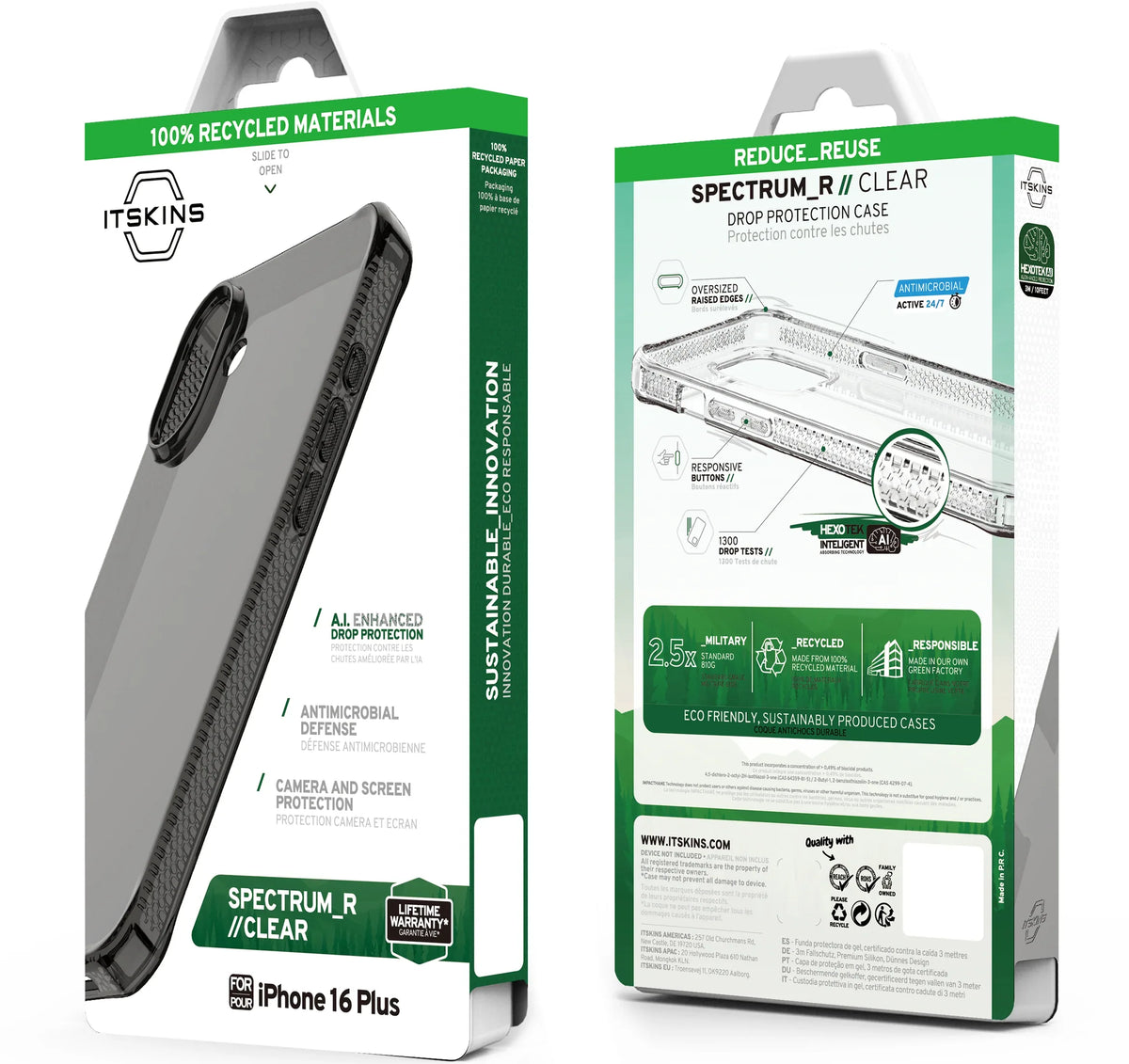 Itskins Level 2 Spectrumclear_R For Apple Iphone 16 Plus Smoke - Essentify