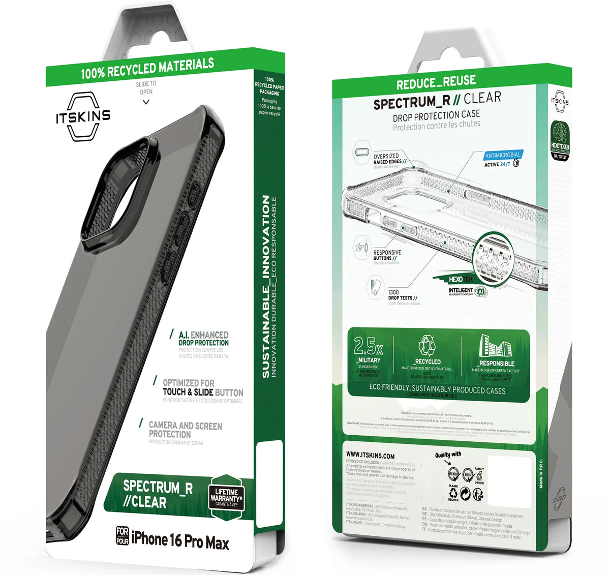 Itskins Level 2 Spectrumclear_R For Apple Iphone 16 Pro Max Smoke - Essentify