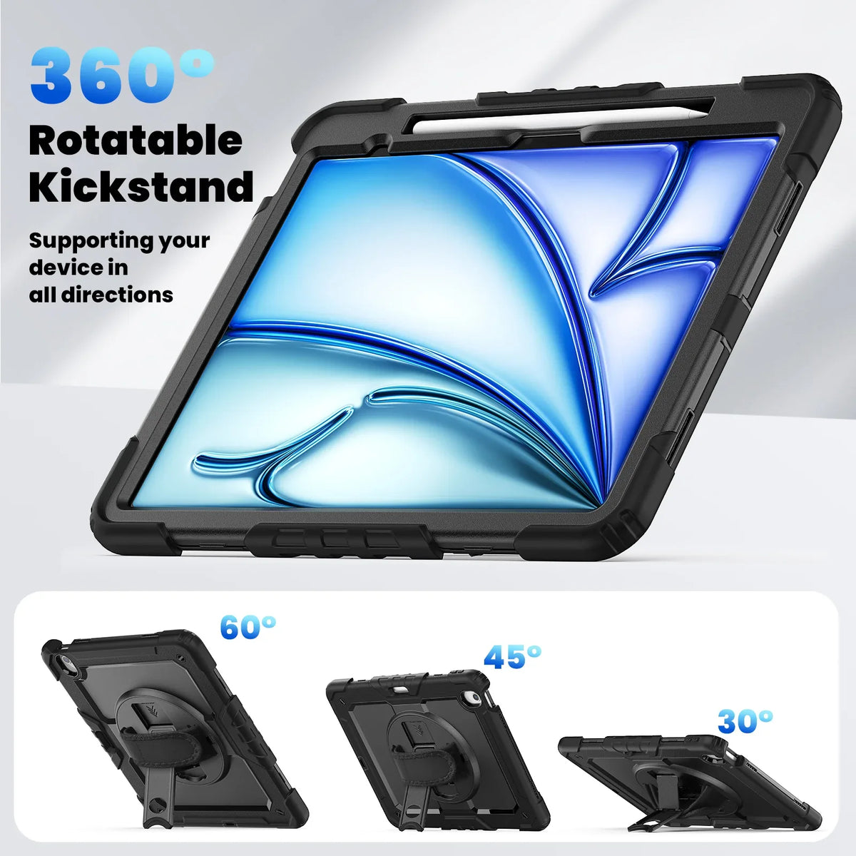 Xccess Survivor Essential Case Apple Ipad Air 13 (2024/2025) Black (Screenless) - Essentify