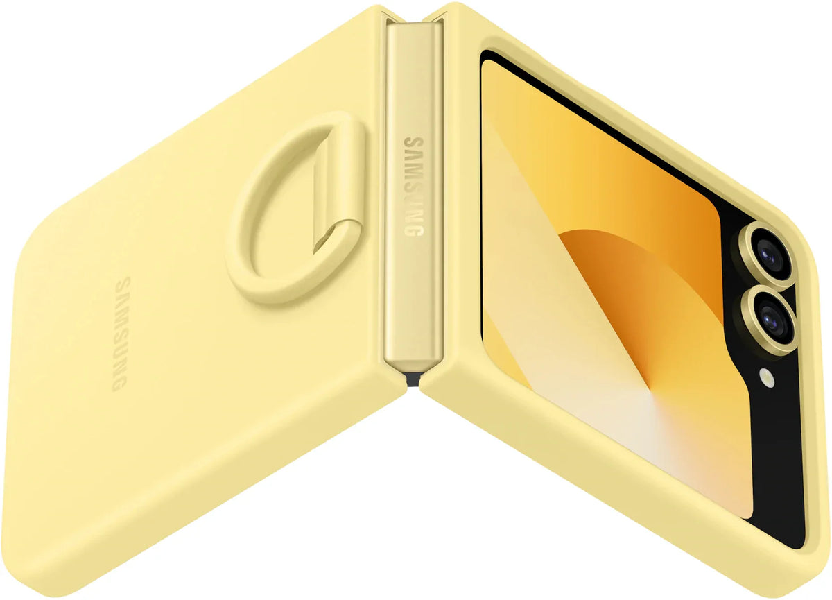 Samsung Silicone Cover With Ring Galaxy Z Flip6 Yellow - Essentify