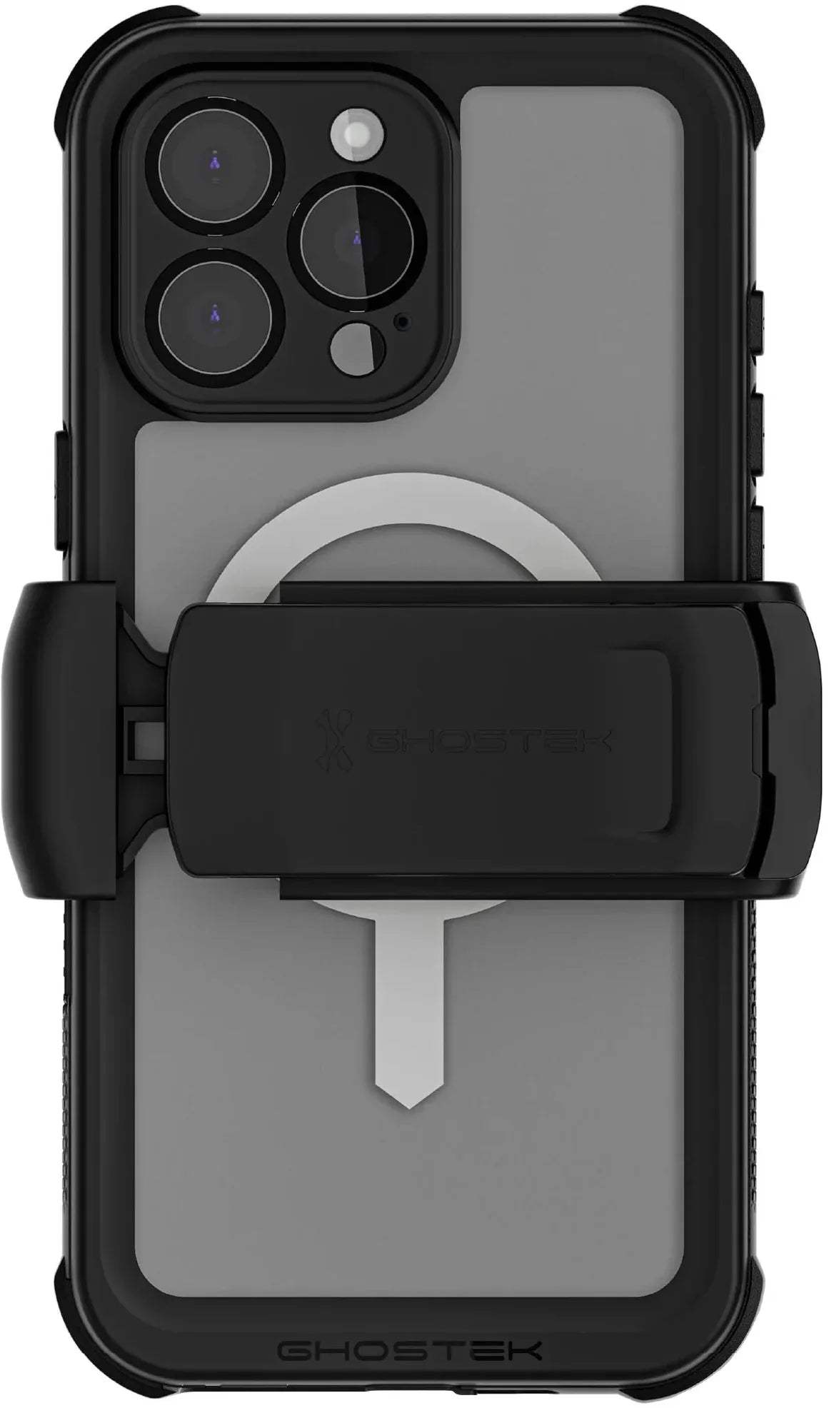 Ghostek Nautical Waterproof Magsafe Case + Belt Swivel Holster Apple Iphone 16 Pro Max Clear - Essentify