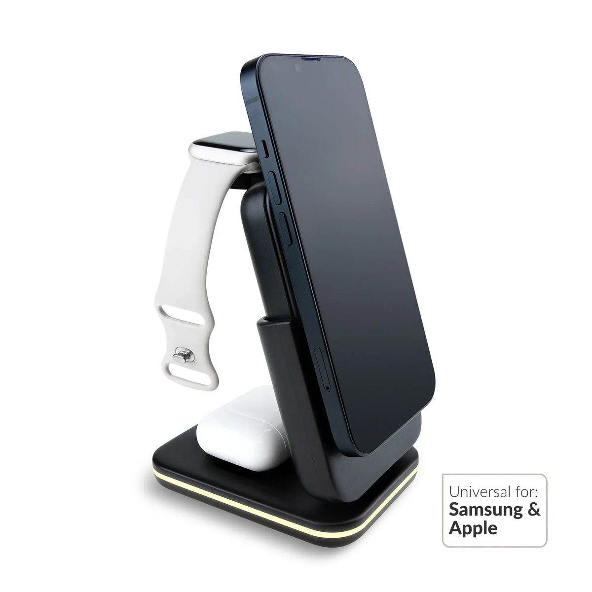 Mobilize 4In1 Wireless Charger Station With Detachable Power Bank 5000Mah Black - Essentify