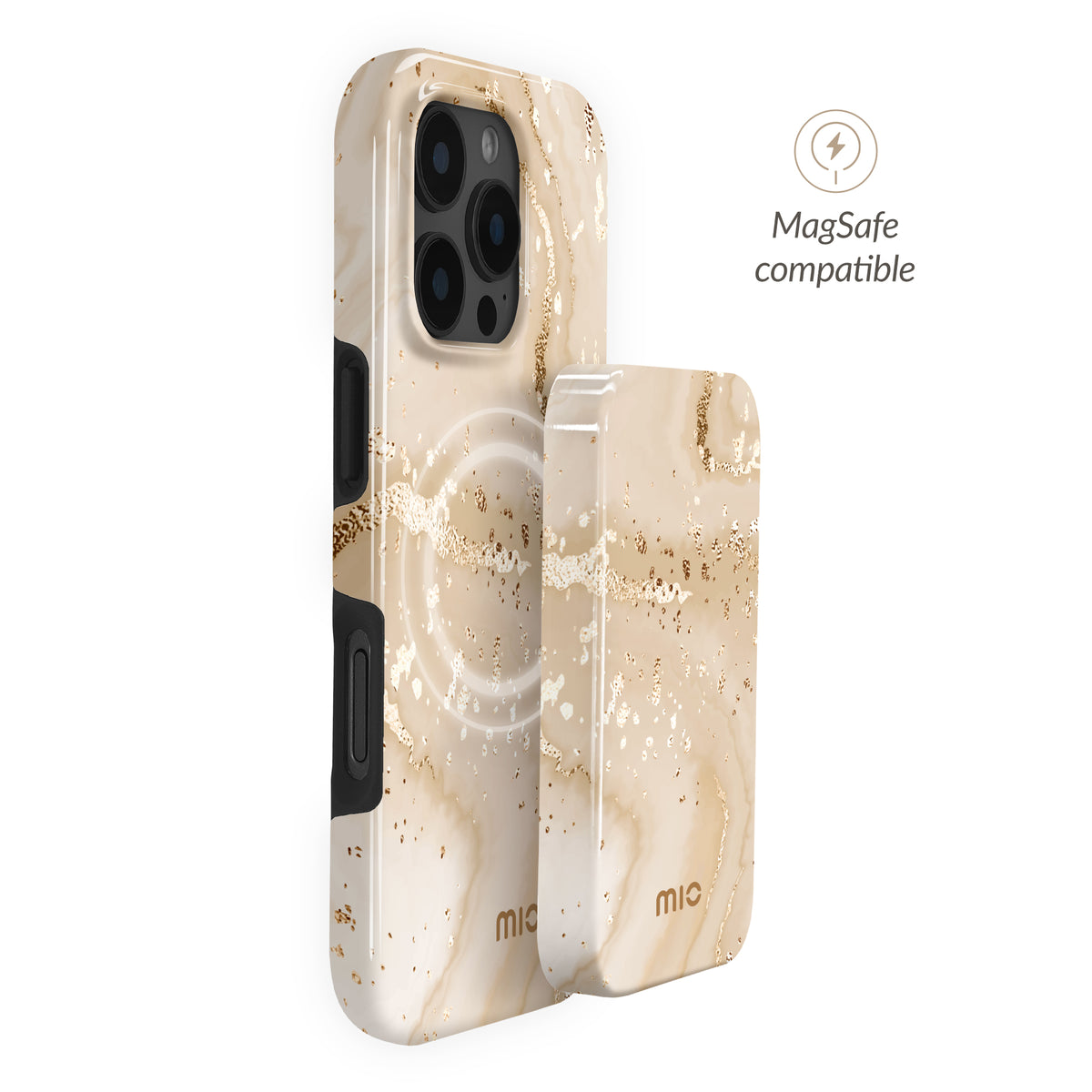 Mio By Mobilize Mio Powerbank 5000Mah With Double Sided Magsafe Compatibility Gold Marble - Glossy