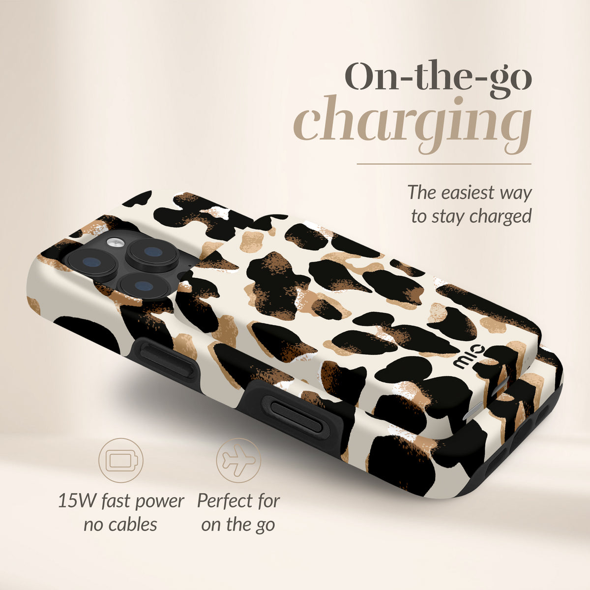 Mio By Mobilize Mio Powerbank 5000Mah With Double Sided Magsafe Compatibility Leopard - Matt