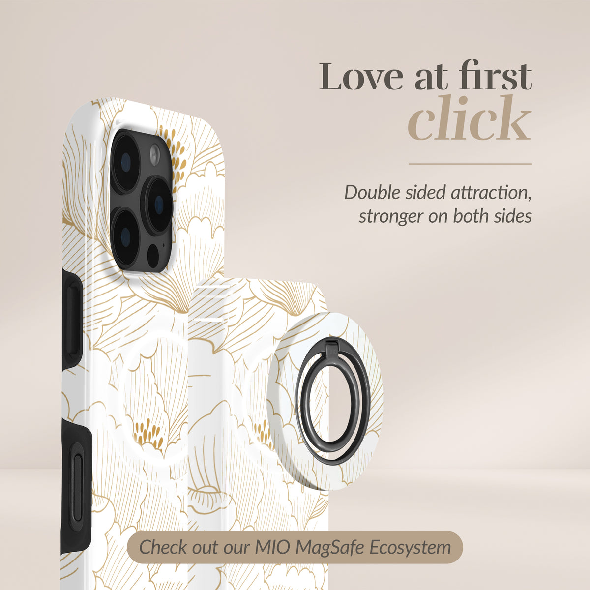 Mio By Mobilize Mio Powerbank 5000Mah With Double Sided Magsafe Compatibility White Roses - Glossy