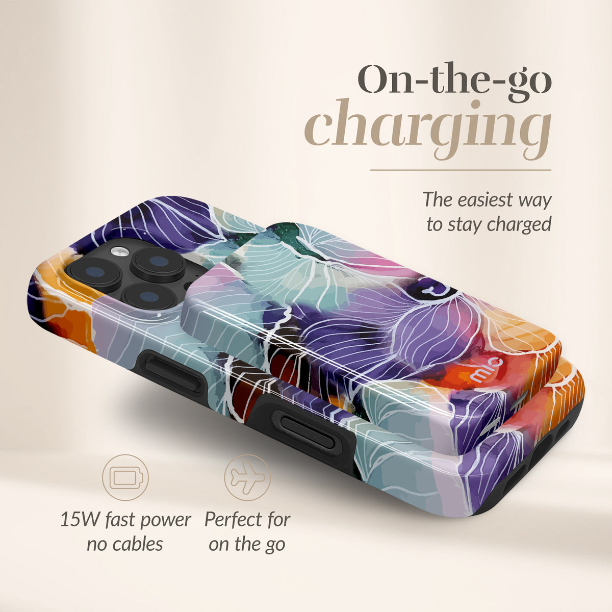 Mio By Mobilize Mio Powerbank 5000Mah With Double Sided Magsafe Compatibility Flowers - Glossy