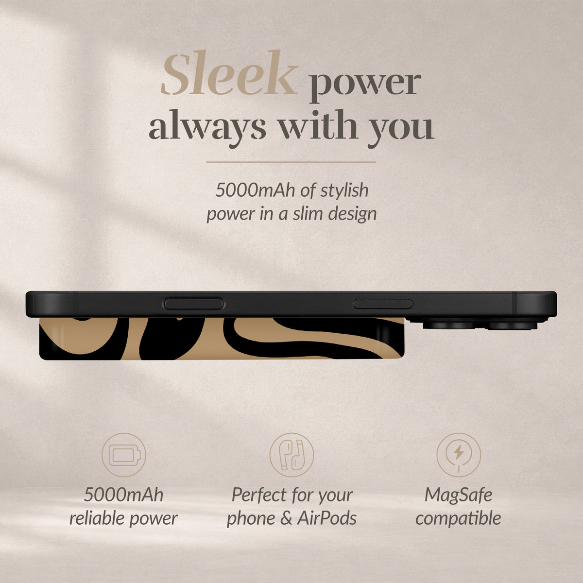 Mio By Mobilize Mio Powerbank 5000Mah With Double Sided Magsafe Compatibility Swirl - Matt
