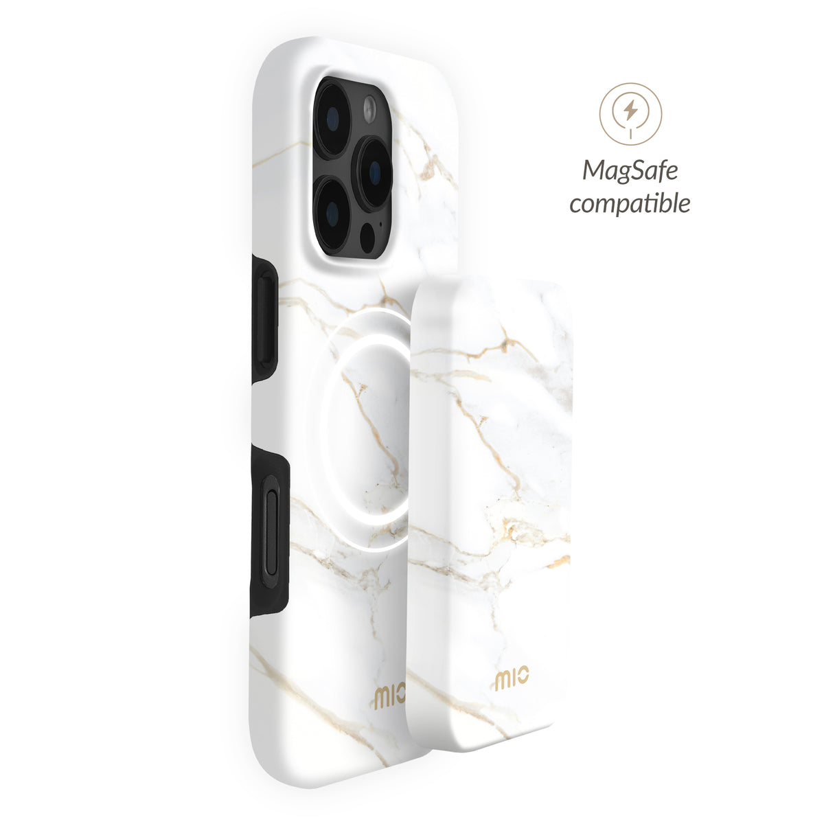 Mio By Mobilize Mio Powerbank 5000Mah With Double Sided Magsafe Compatibility White Marble - Matt