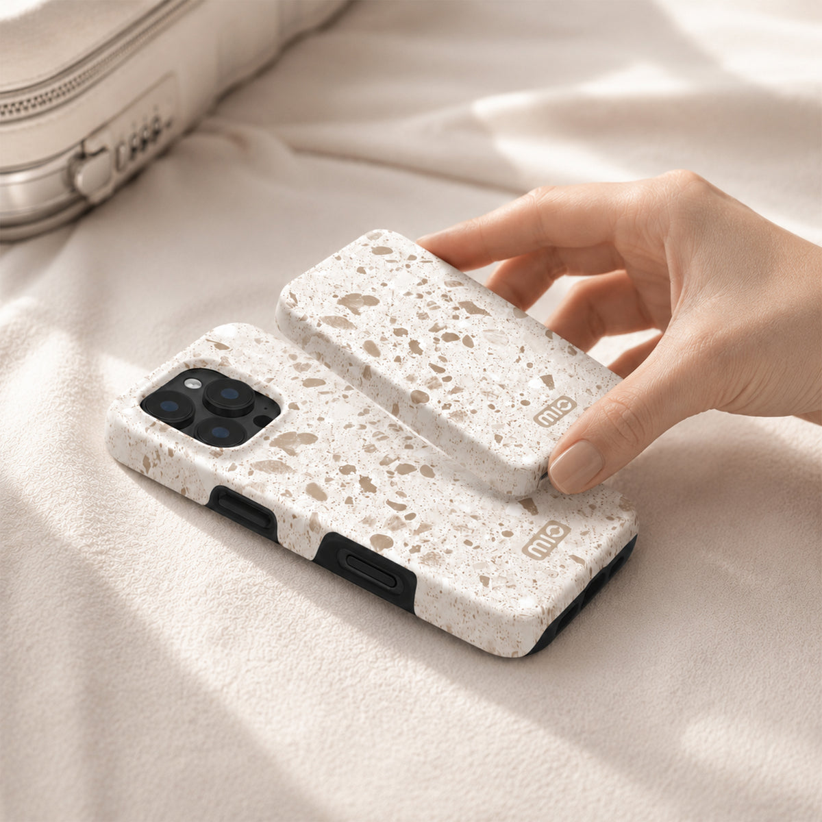 Mio By Mobilize Mio Powerbank 5000Mah With Double Sided Magsafe Compatibility White Marble - Matt