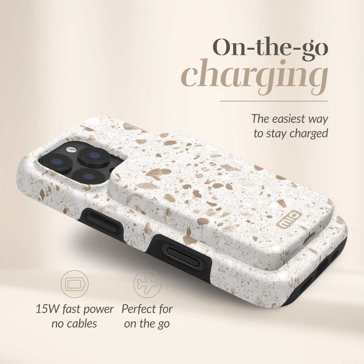 Mio By Mobilize Mio Powerbank 5000Mah With Double Sided Magsafe Compatibility Soft Terrazzo - Matt