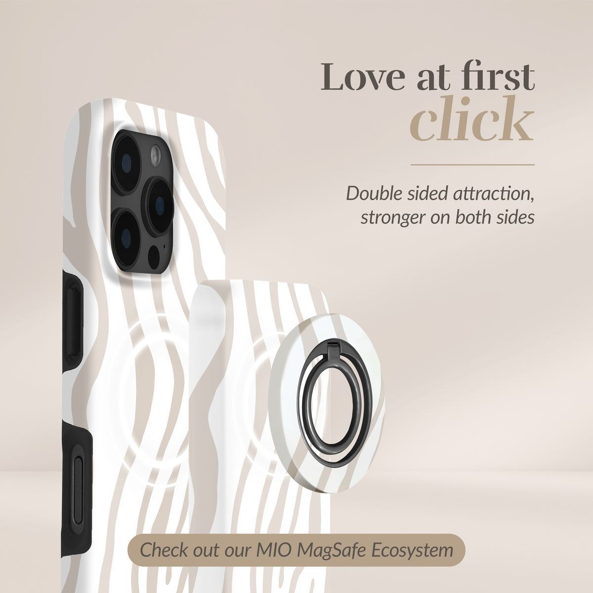 Mio By Mobilize Mio Powerbank 5000Mah With Double Sided Magsafe Compatibility Sandy Zebra - Matt
