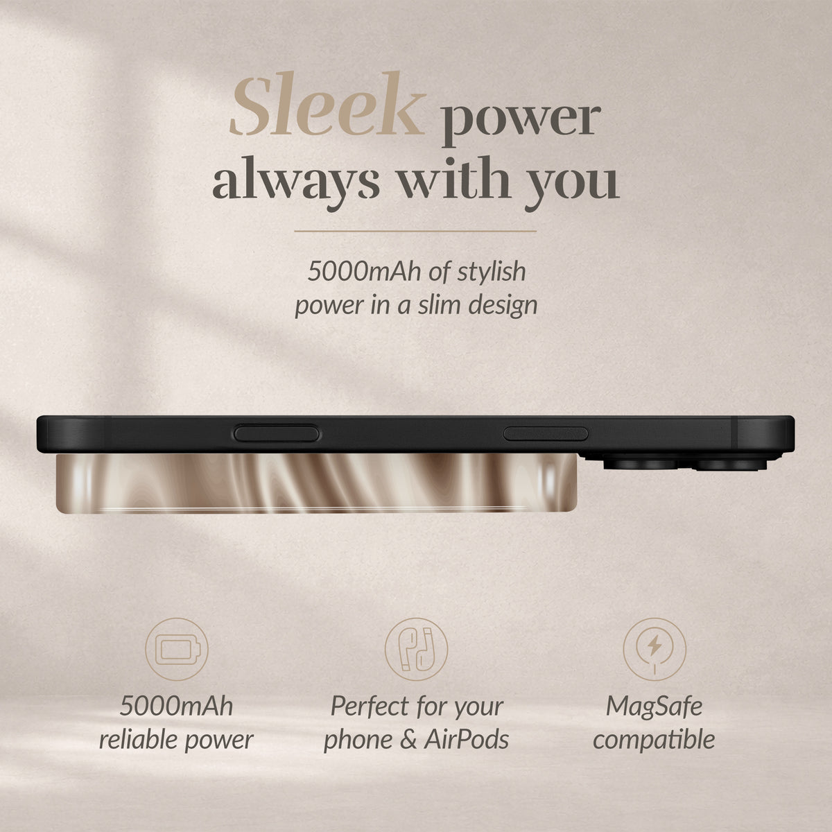 Mio By Mobilize Mio Powerbank 5000Mah With Double Sided Magsafe Compatibility Silky Dreams - Glossy