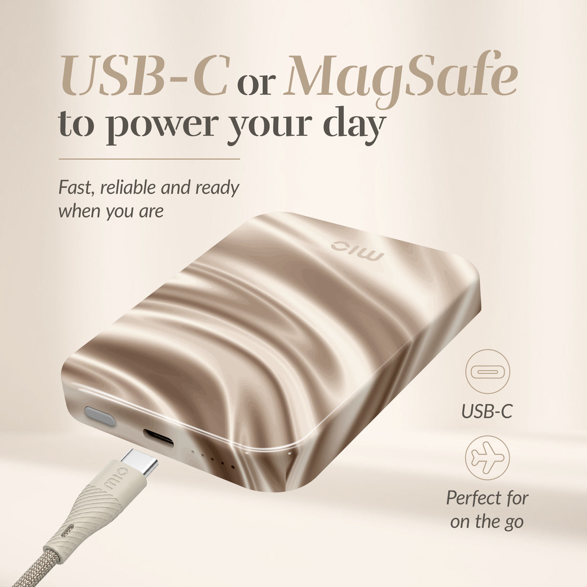 Mio By Mobilize Mio Powerbank 5000Mah With Double Sided Magsafe Compatibility Silky Dreams - Glossy