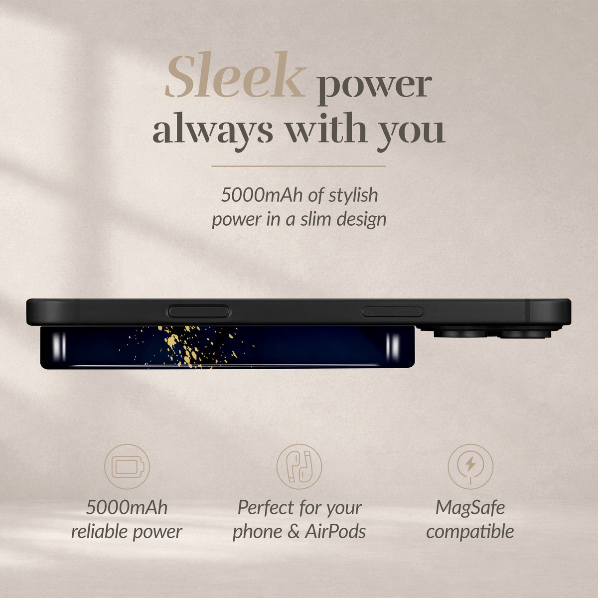 Mio By Mobilize Mio Powerbank 5000Mah With Double Sided Magsafe Compatibility Midnight Sparkle - Glossy