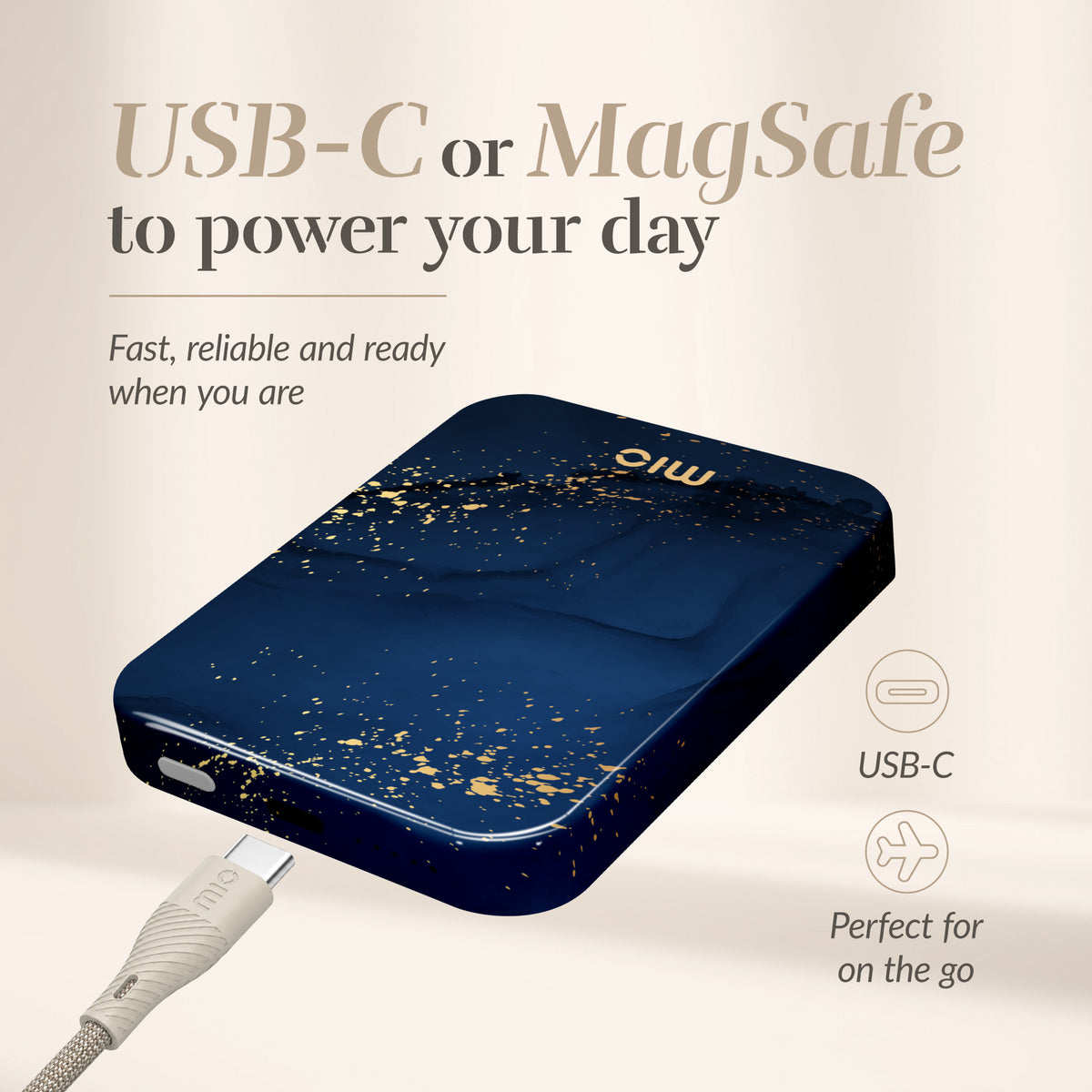 Mio By Mobilize Mio Powerbank 5000Mah With Double Sided Magsafe Compatibility Midnight Sparkle - Glossy