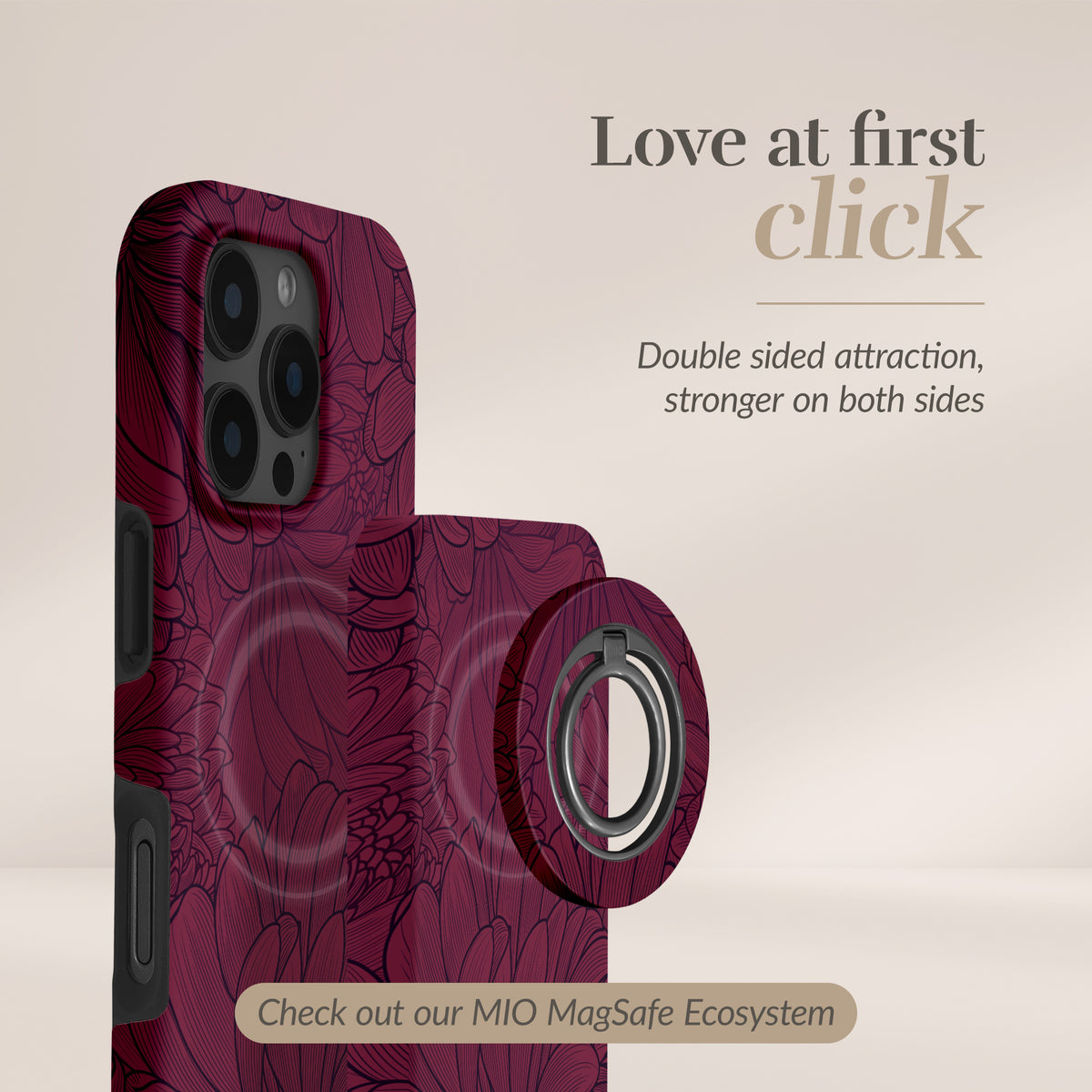 Mio By Mobilize Mio Powerbank 5000Mah With Double Sided Magsafe Compatibility Berry Blooms - Matt