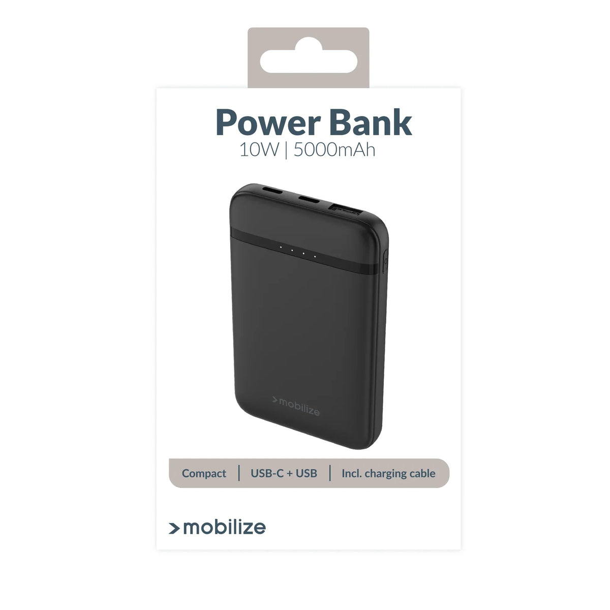Mobilize Power Bank 5000Mah 10W Black - Essentify