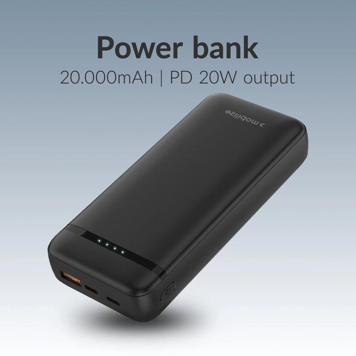 Mobilize Power Bank 20000Mah Pd 20W Black - Essentify