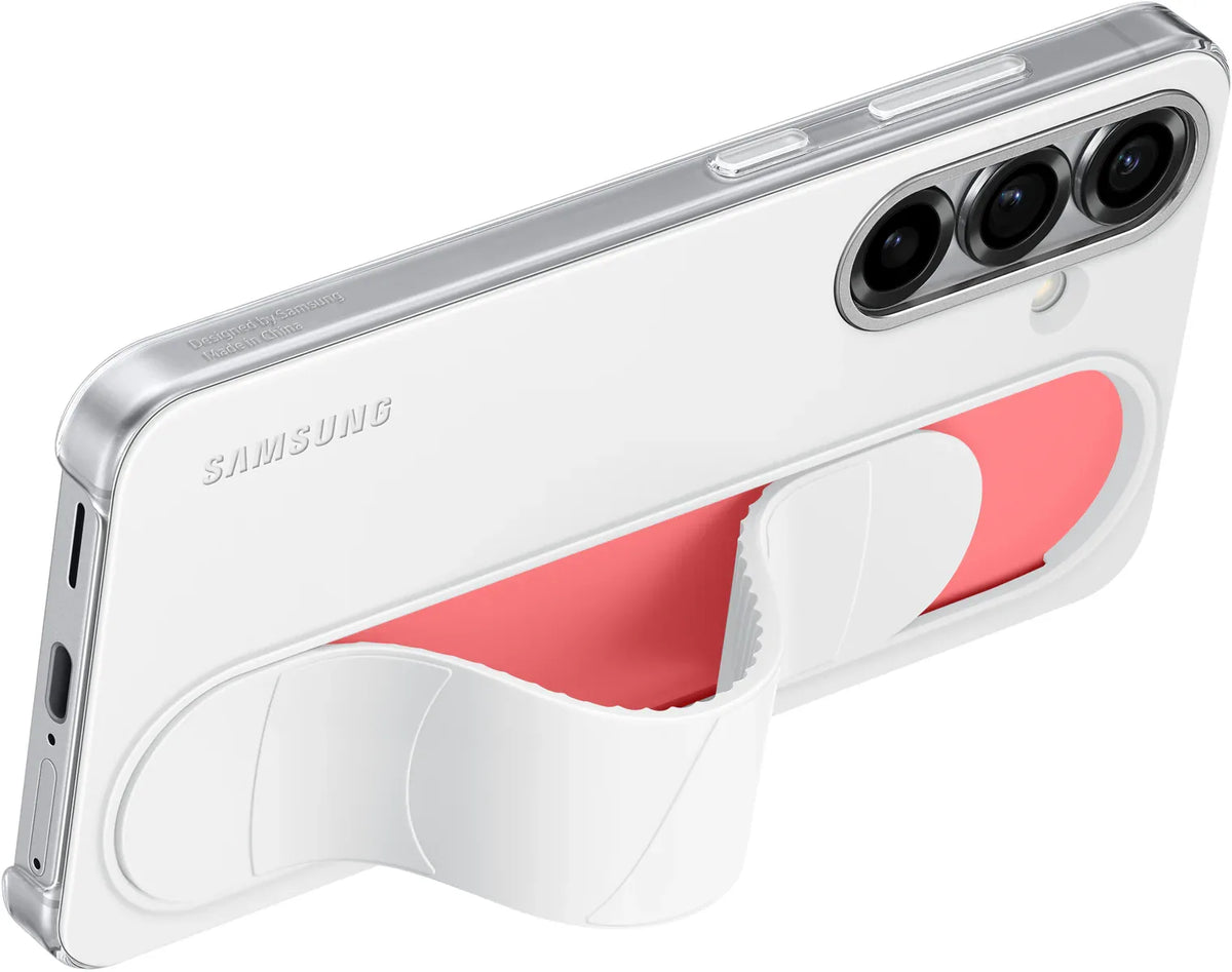 Samsung Standing Grip Case Galaxy S25 5G White - Essentify