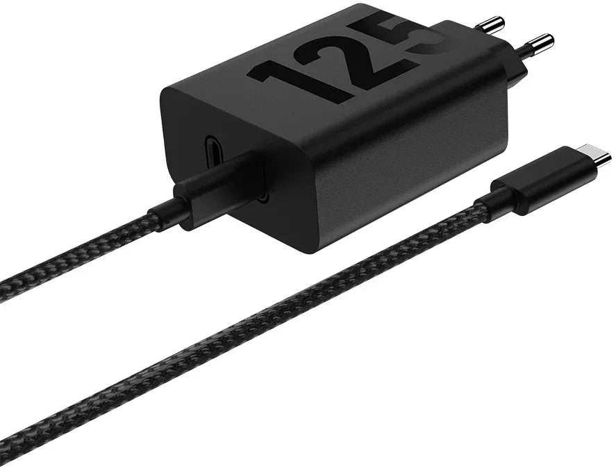 Motorola Turbopower Dual Usb-C Wall Charger Incl. Usb-C Cable 2M. 125W Black - Essentify