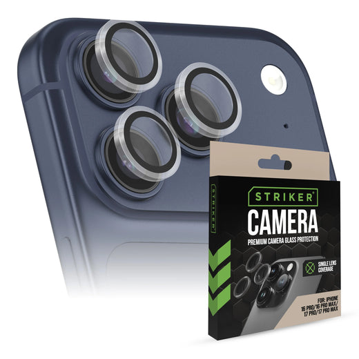Striker Single Lens Glass Camera Protector - Transparent - Apple Iphone 16 Pro/16 Pro Max/17 Pro/17 Pro Max - Essentify