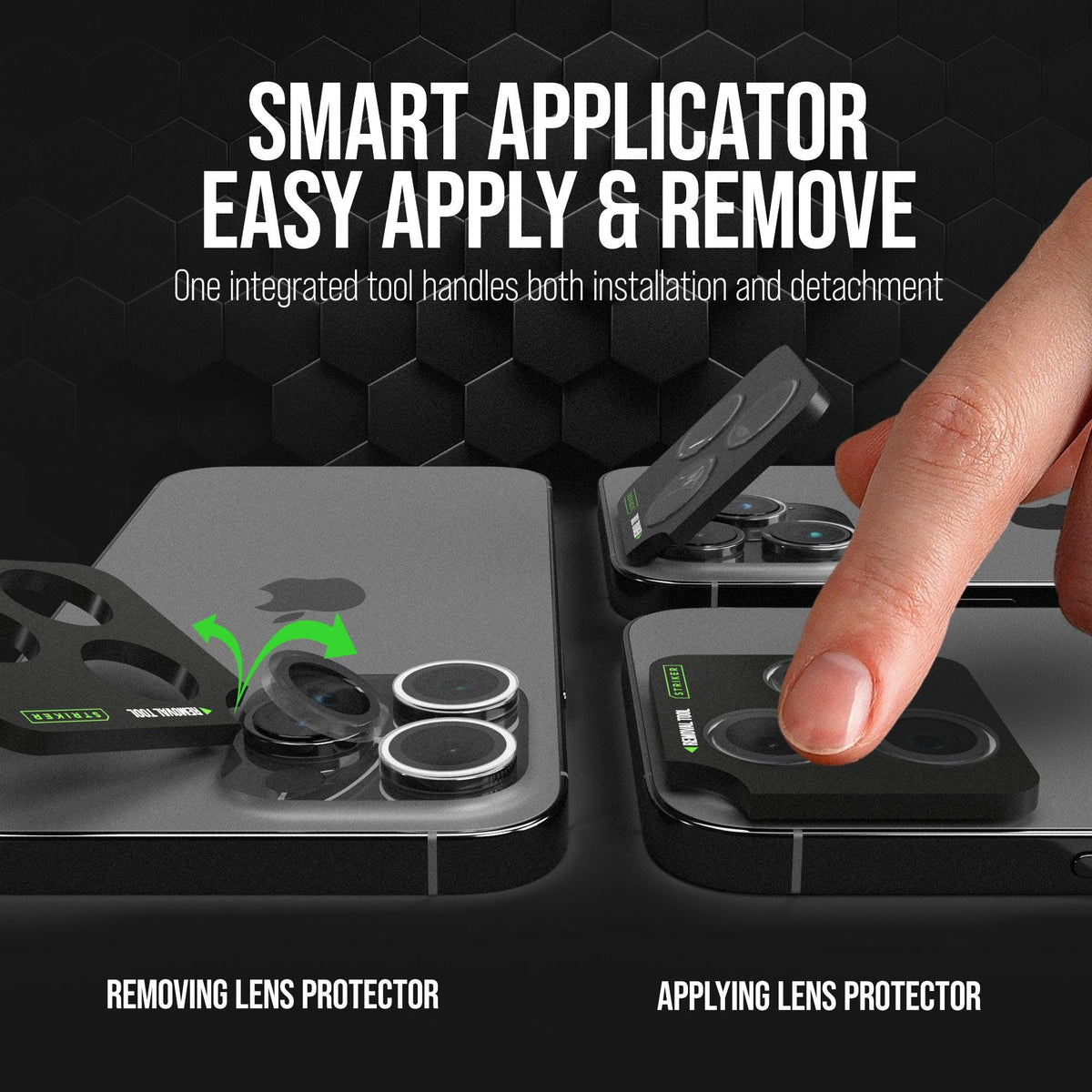 Striker Single Lens Glass Camera Protector - Transparent - Apple Iphone 16 Pro/16 Pro Max/17 Pro/17 Pro Max - Essentify