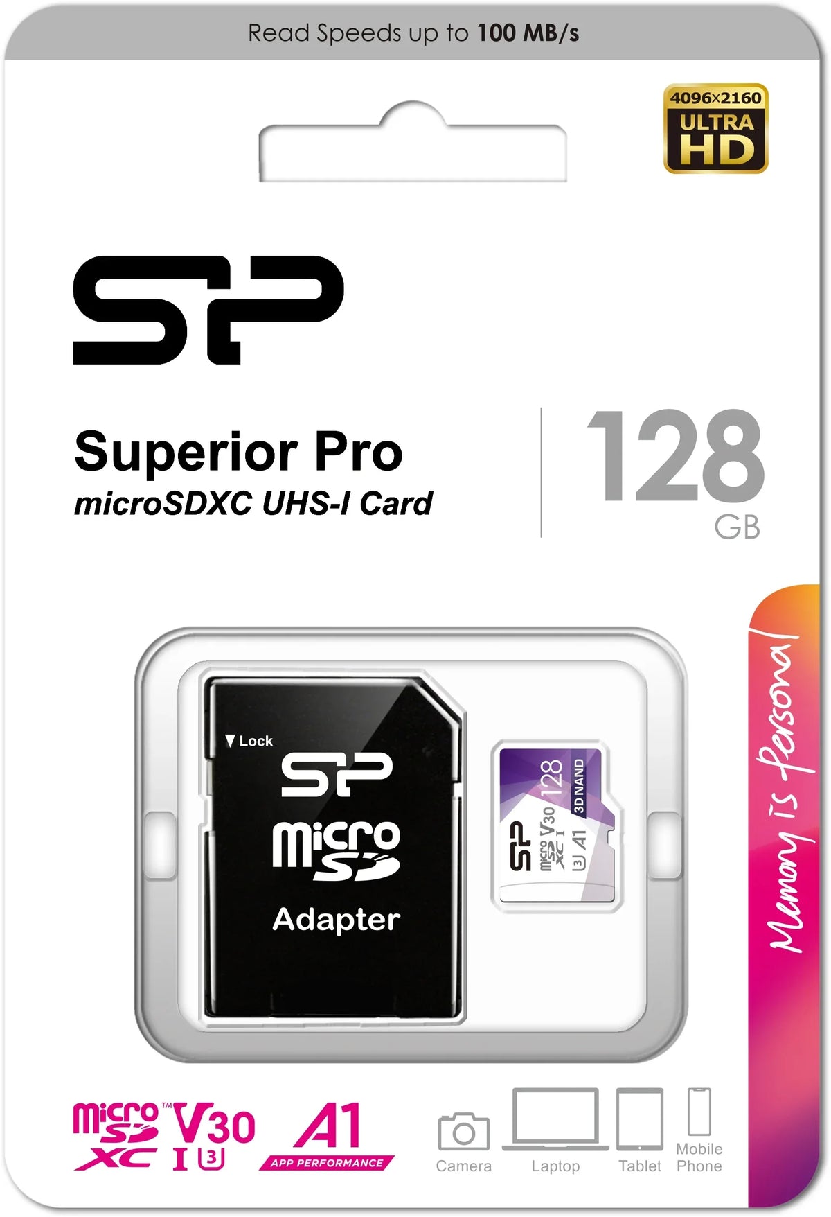 Silicon Power Superior Pro Micro Sdhc Incl. Sd Adapter 128Gb Uhs-1 U3 A1 V30 Class 10 Color - Essentify
