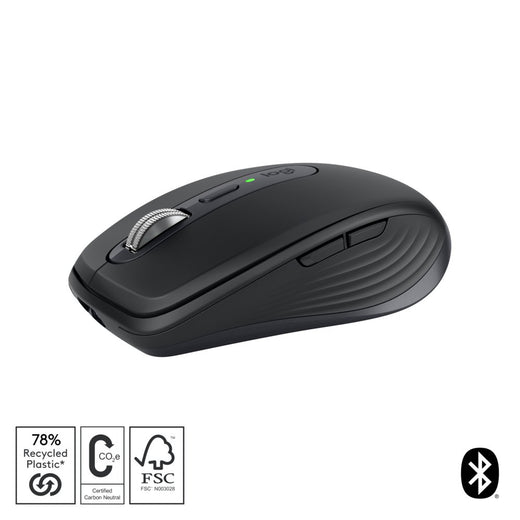 Logitech MX Anywhere 3S | Draadloze Muis | Rechtshandig | RF + Bluetooth | 8000 DPI | Grafiet