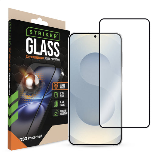 Striker D3O Xtreme Impact Glass Screen Protector - Black Frame - Samsung Galaxy S26+ 5G