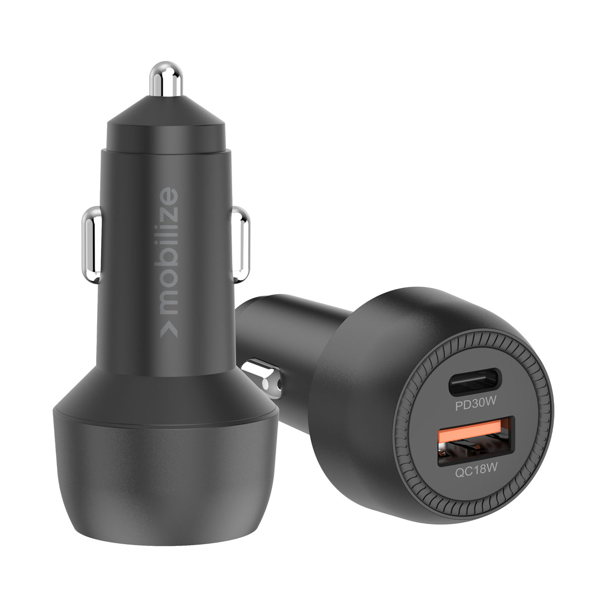 Mobilize Car Charger Usb + Usb-C 48W With Pd/Pps And Qc Black