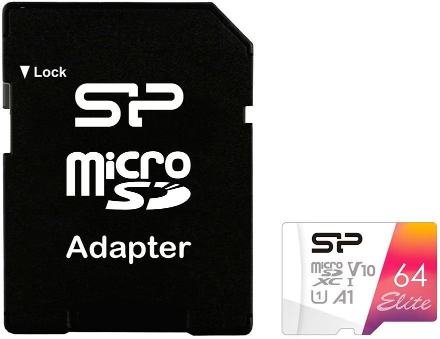 Silicon Power Elite Micro Sdxc Incl. Sd Adapter 64Gb Uhs-1 A1 V10 Class 10 Color