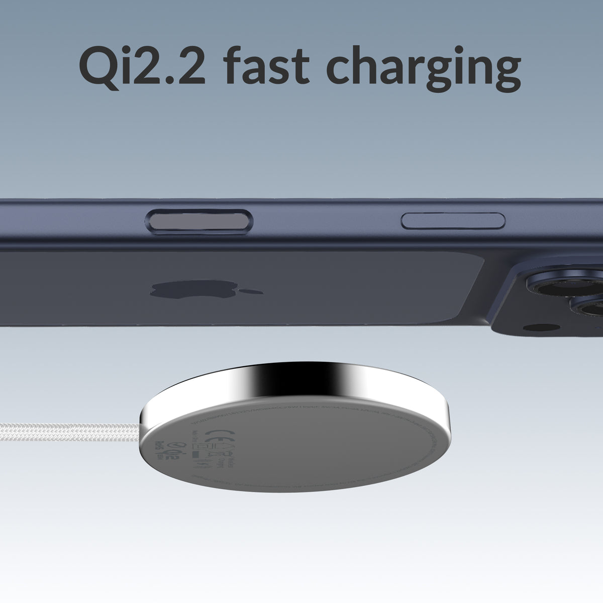 Mobilize Magnetic Wireless Charger Magsafe Compatible 25W Qi2.2 White Aluminium