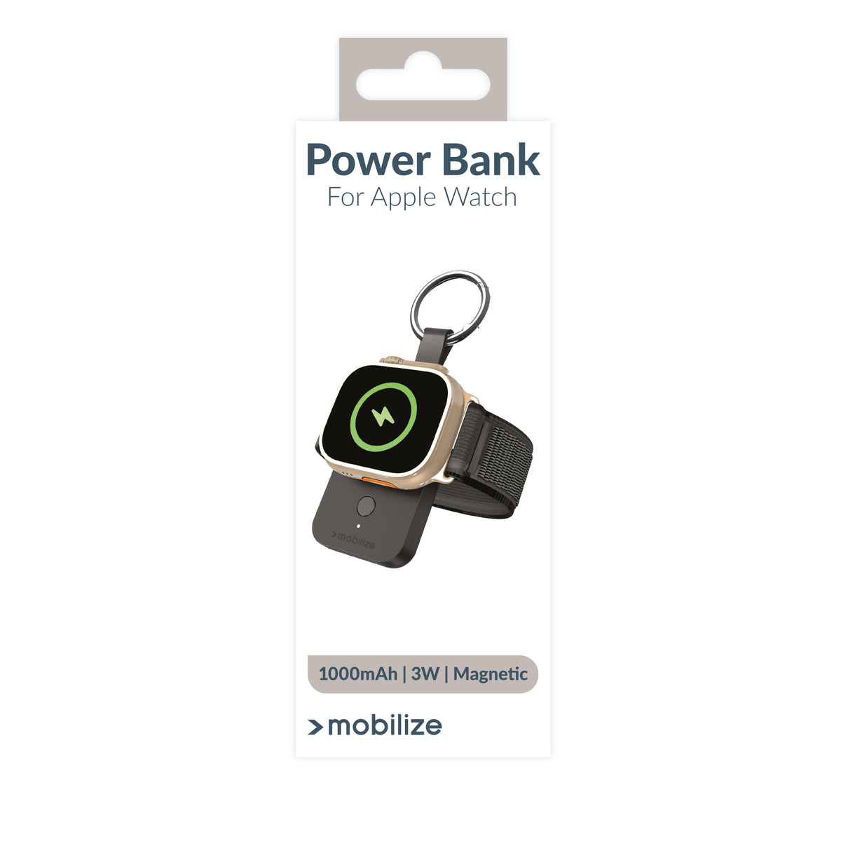 Mobilize Keychain Powerbank For Apple Watch 1000Mah 3W Black