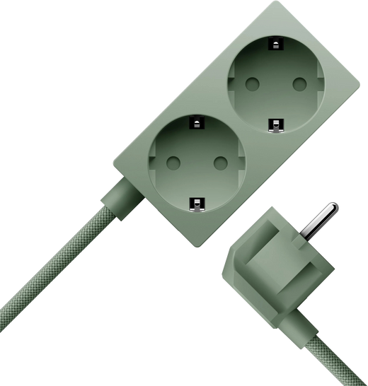 Sudio Brick Green Stekkerdoos met USB Poorten