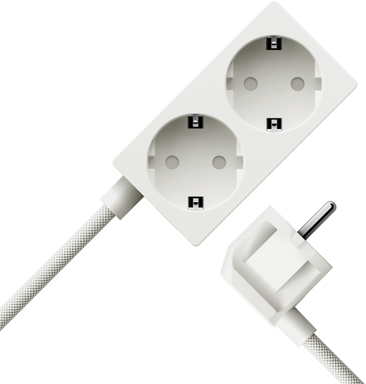Sudio Brick White Stekkerdoos met USB Poorten