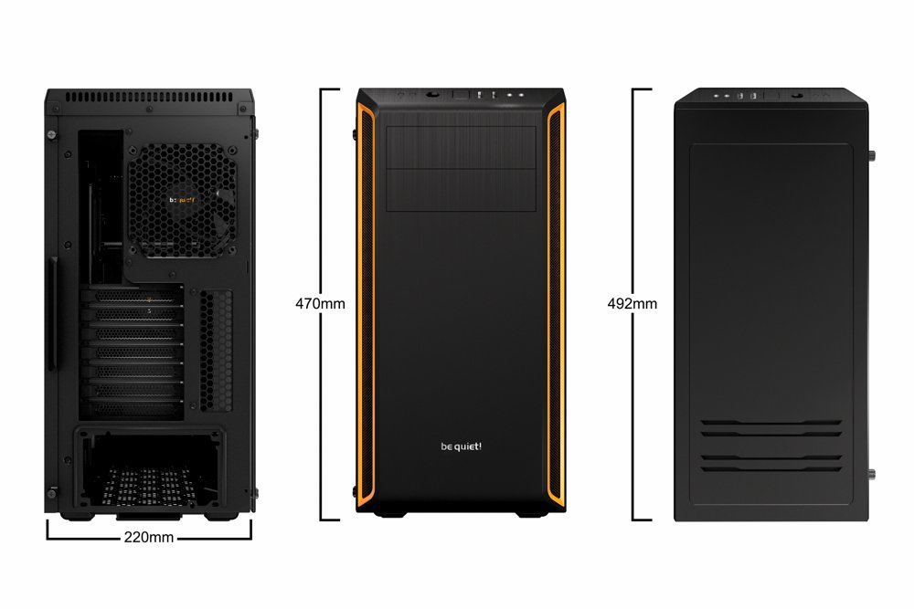be quiet! Pure Base 600 Window | Midi Tower Case | Zwart/Oranje