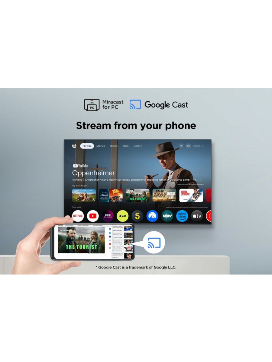 TCL 43V6C | 43" 4K Ultra HD DLED Smart TV | Google TV | Dolby Vision | 60Hz | HDMI 2.1
