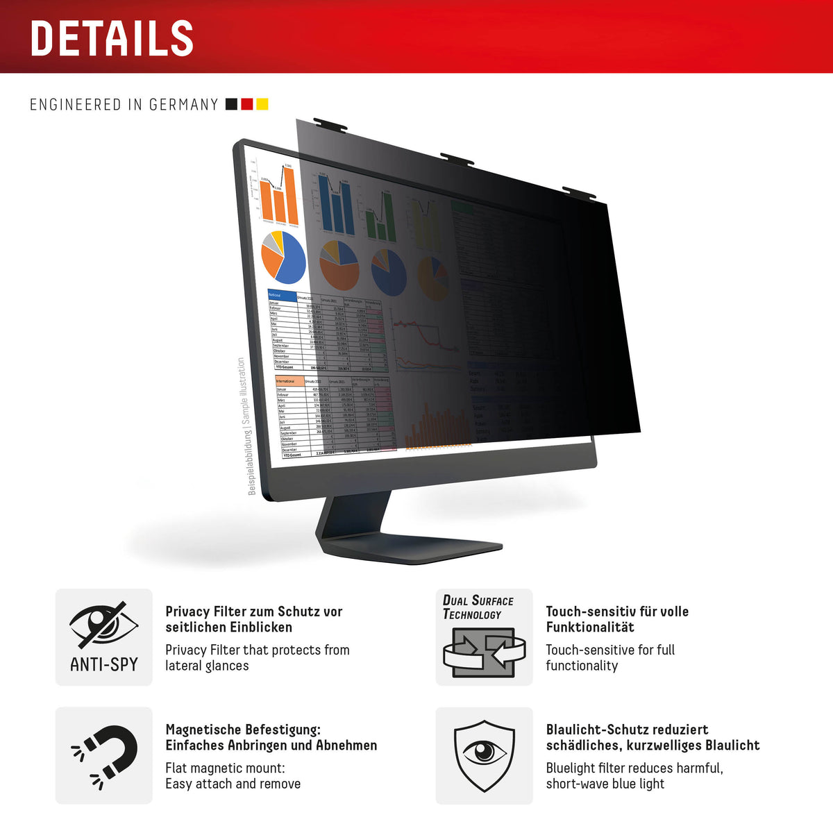 Displex Privacy Safe Desktop Uni 21.5Inch (16:9)