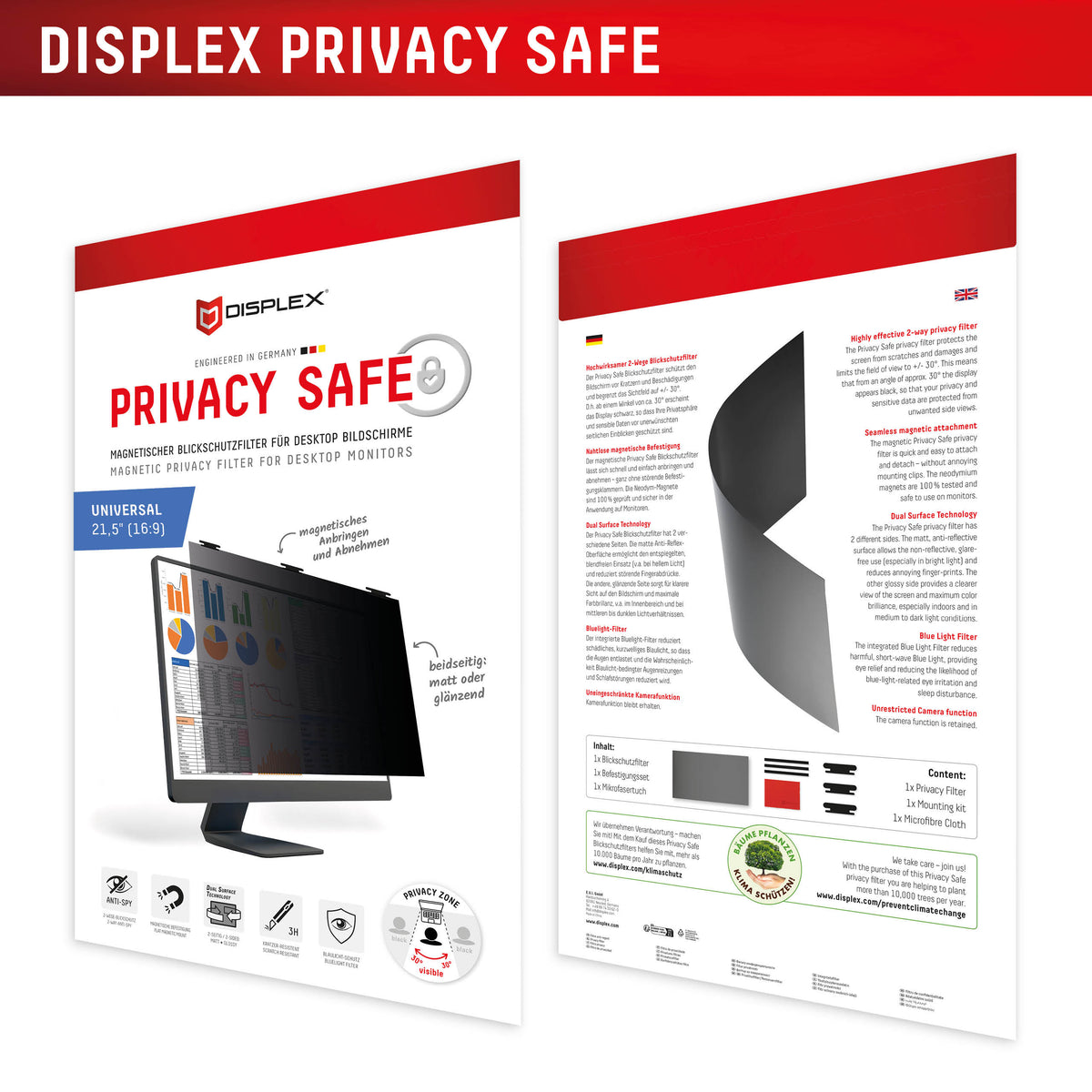 Displex Privacy Safe Desktop Uni 21.5Inch (16:9)