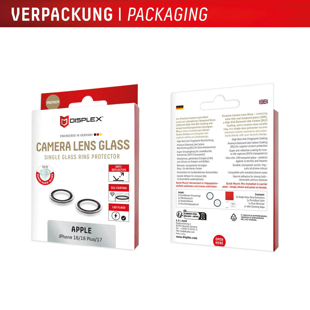 Displex Camglass Single Lens Iphone 16/16 Plus/17 - Essentify