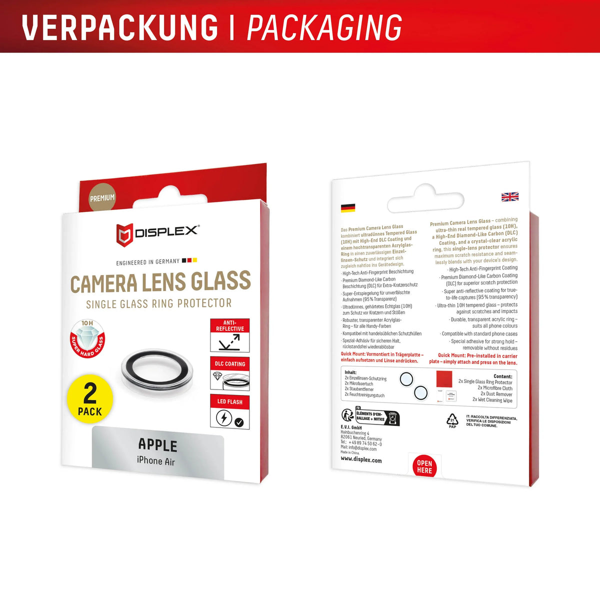 Displex Camglass Single Lens Iphone Air - Essentify