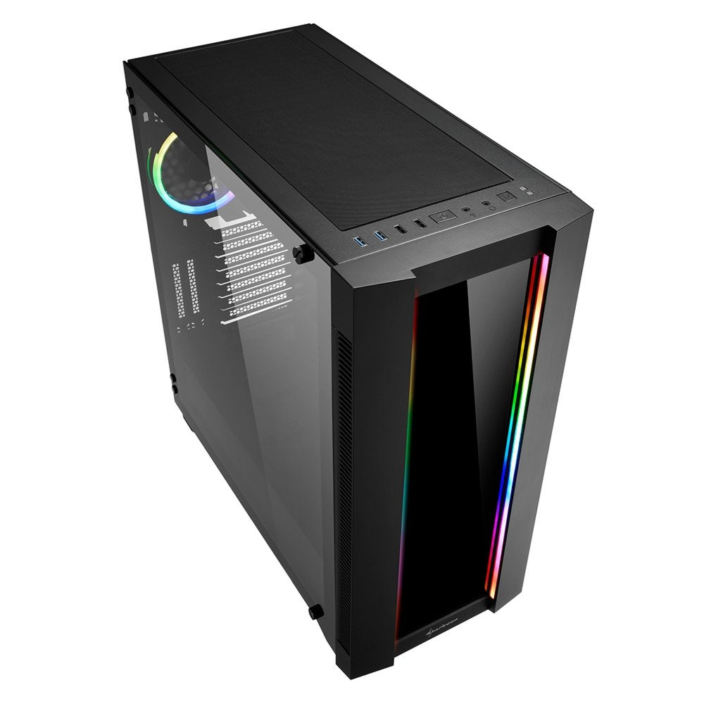 Sharkoon ELITE SHARK CA200G | Midi Tower Behuizing | Zwart
