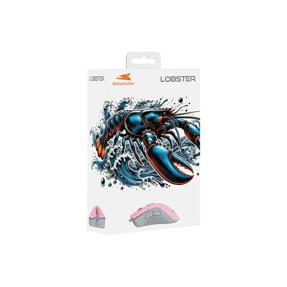 Baracuda LOBSTER RGB | Bekabelde Gaming Muis | USB-A | 6400 DPI | Roze - Essentify