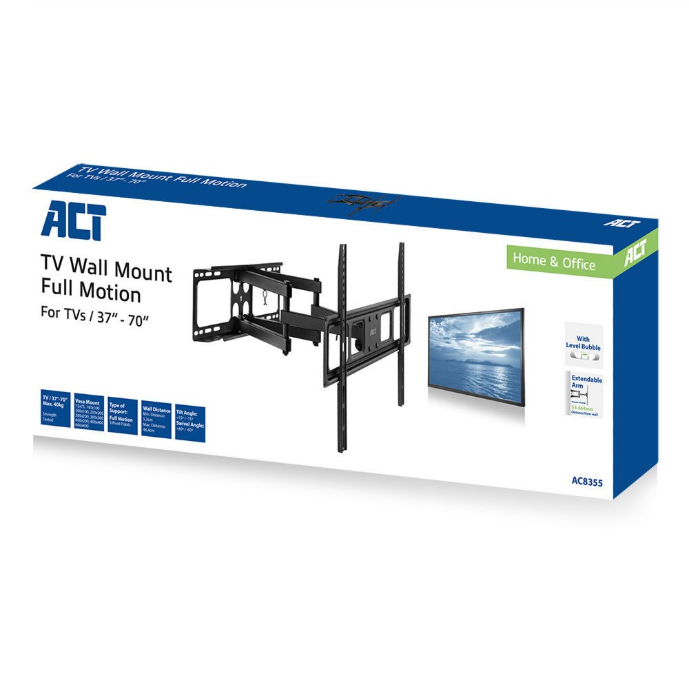 ACT AC8355 | TV-bevestiging | 37" tot 70'' | Tot 40 kg | Zwart