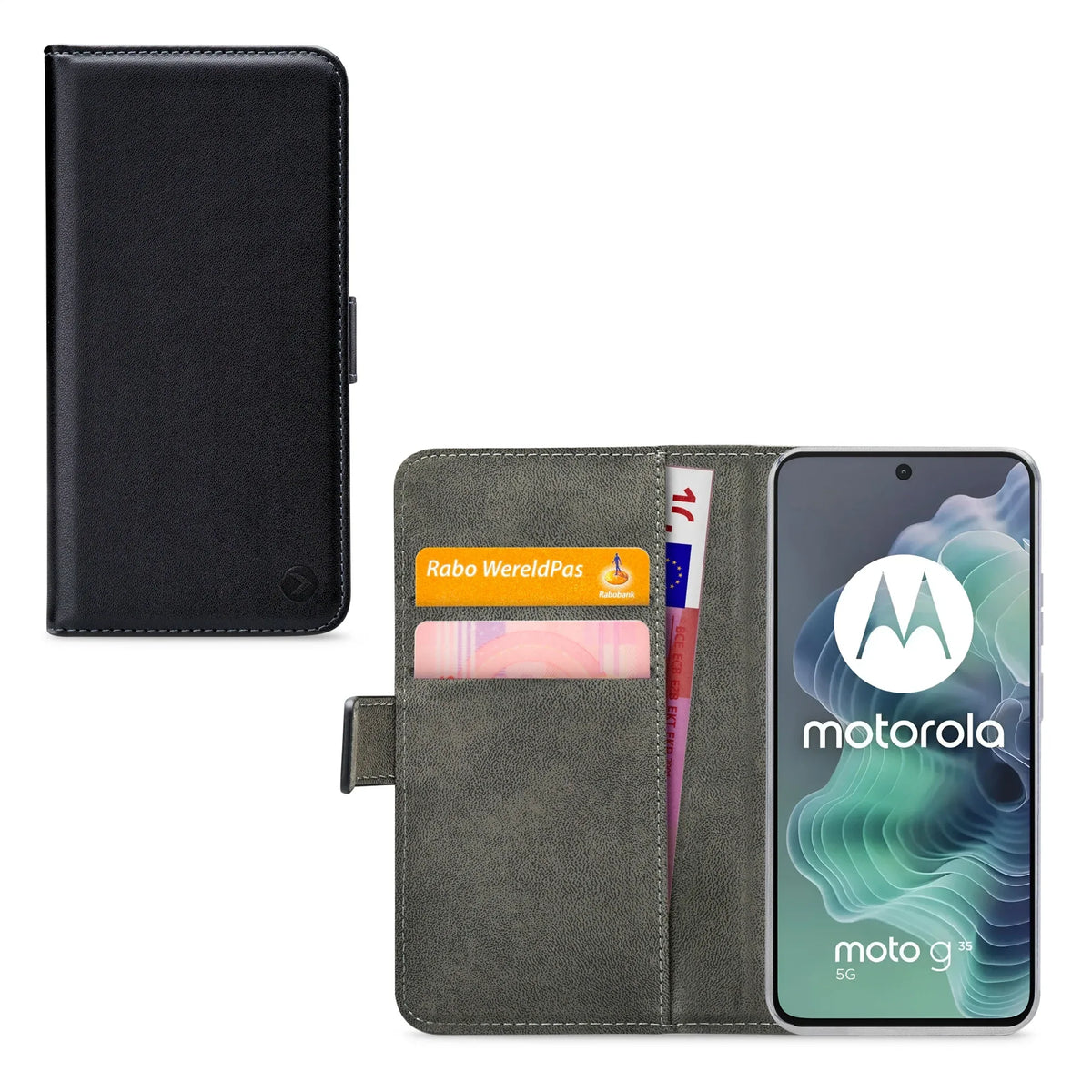 Mobilize Classic Gelly Wallet Book Case Motorola Moto G35 Black - Essentify