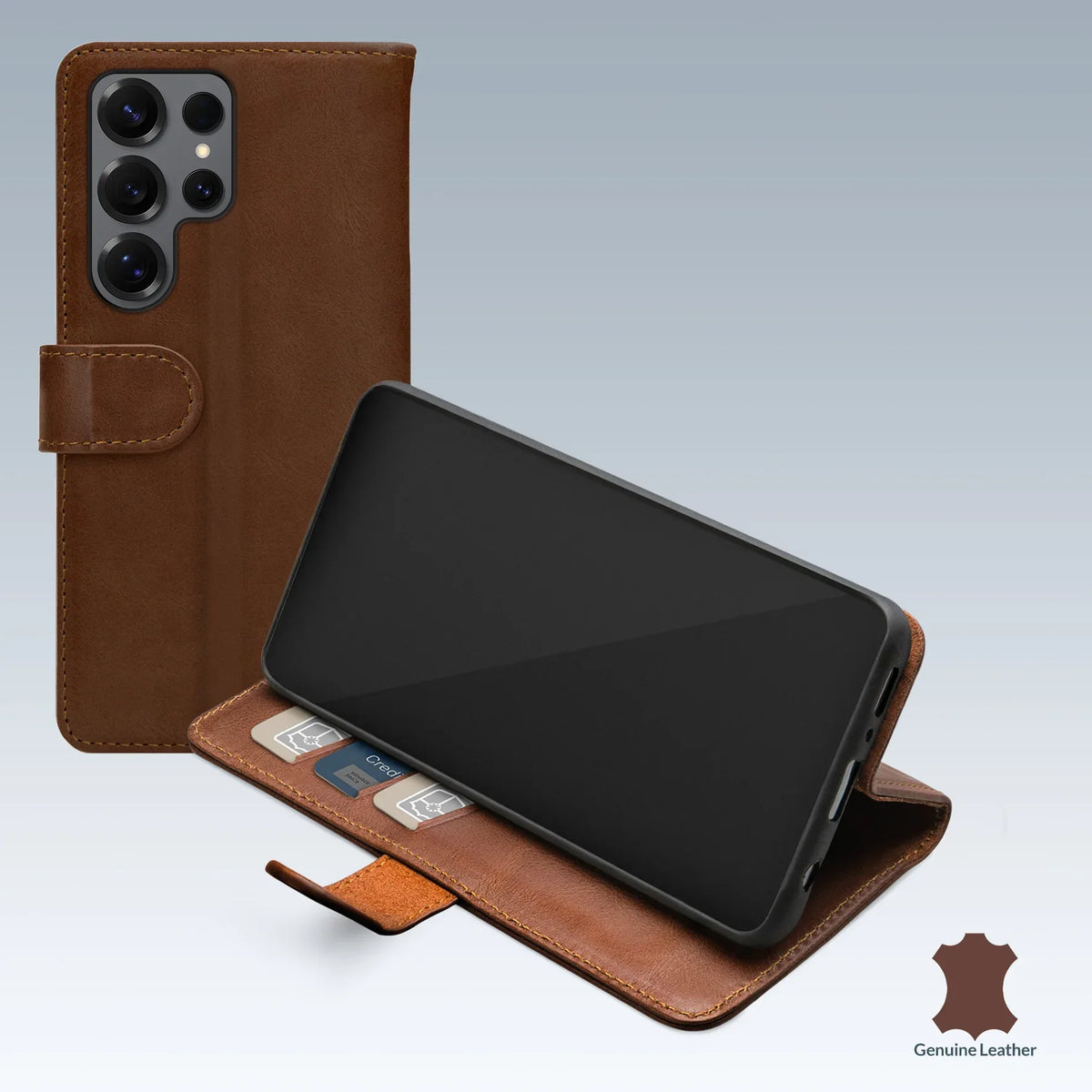 Mobilize Leather Wallet Samsung Galaxy S25 Ultra 5G Brown - Essentify