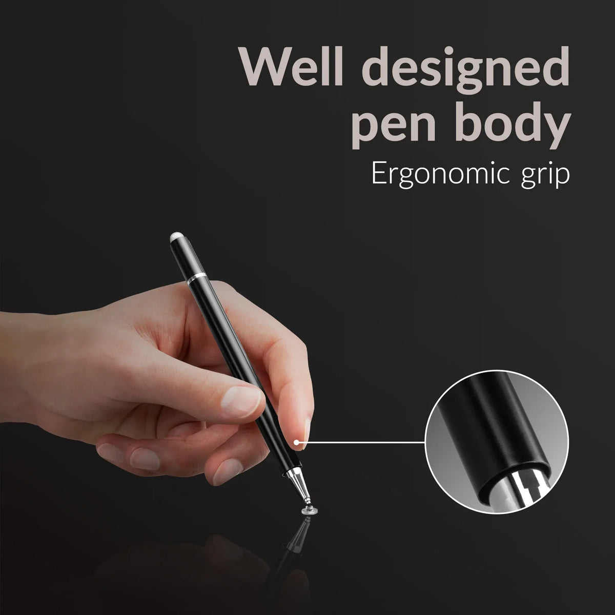 Mobilize High Sensitive 2In1 Capacitive Stylus Pen Black - Essentify